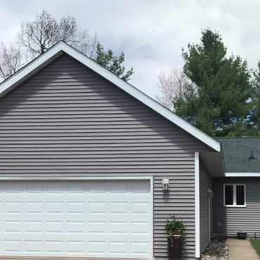 Garage door on a home.